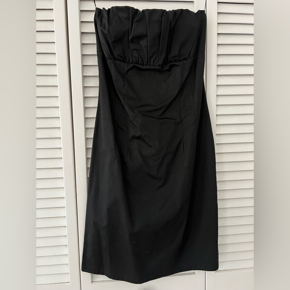 Pleated Top Strapless Dress